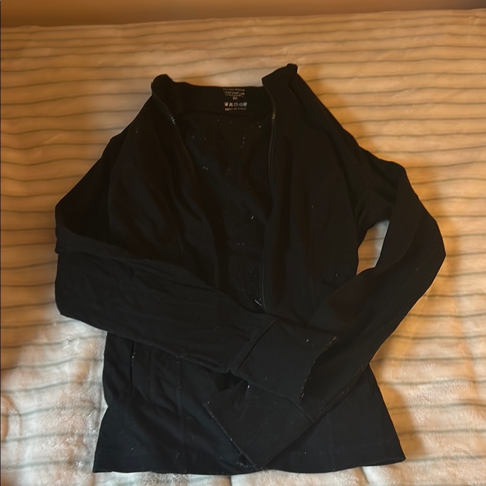 Black Fitted Blazer with High Neckline